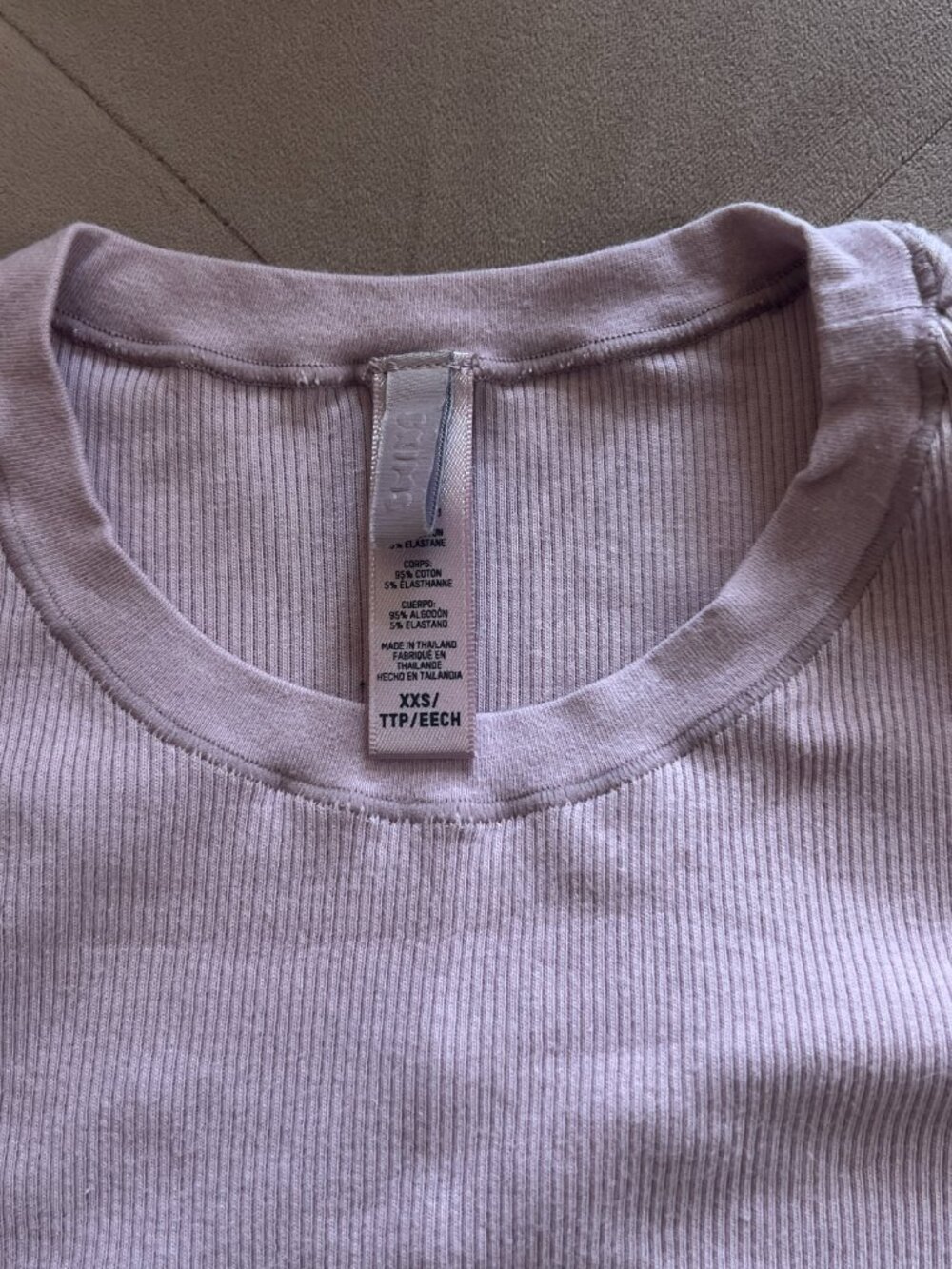 Skims cotton rib long sleeve shirt dusk xxs - Picture 3 of 4